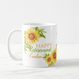 Happy Retirement Floral Personalisiert White Tasse