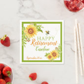 Happy Retirement Floral Sunflower Napkins Serviette (Beispiel)