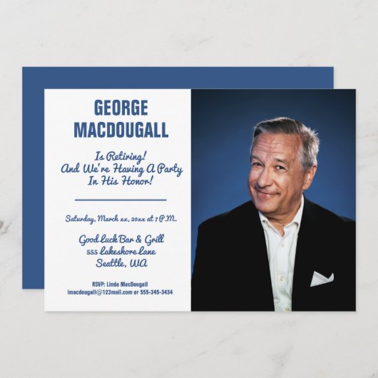 Happy Retirement Foto Party Einladung (Vorne/Hinten)