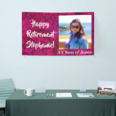 Happy Retirement Fuchsia Pink Personalisiertes Fot Banner (Messeveranstaltung)