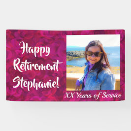 Happy Retirement Fuchsia Pink Personalisiertes Fot Banner