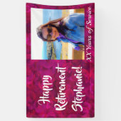 Happy Retirement Fuchsia Pink Personalisiertes Fot Banner (Vertikal)
