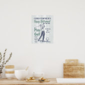 Happy Retirement Funny Retro Golf Party Poster (Küche)