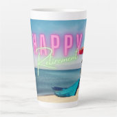 Happy Retirement Funny Surreal Beach Scene Milchtasse (Vorderseite)