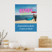 Happy Retirement Funny Surreal Beach Scene Poster (Küche)