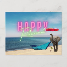 Happy Retirement Funny Surreal Beach Scene Postkarte