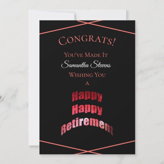 Happy Retirement für jeden Namen Karte (Vorderseite)