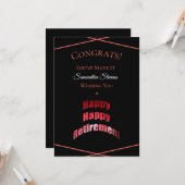 Happy Retirement für jeden Namen Karte (Vorderseite/Rückseite Beispiel)