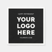 Happy Retirement für Logos für Schwarz und Weiß Serviette (Vorderseite)