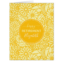 Happy Retirement Gelbe Farbmuster personalisiert