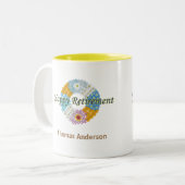 Happy Retirement Geschenk Zweifarbige Tasse (Vorderseite Links)