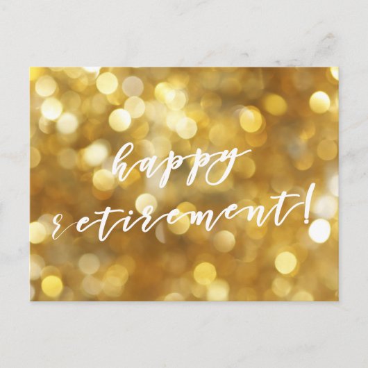 Happy Retirement! Glamour Gold Glitzern Postcard Postkarte (Vorderseite)