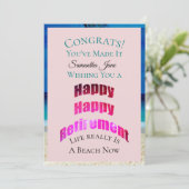 Happy Retirement Glückwunschs Ihr Name - Karte (Stehend Vorderseite)