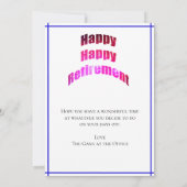 Happy Retirement Glückwunschs Ihr Name - Karte (Rückseite)