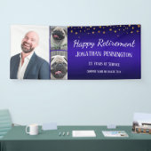 Happy Retirement Gold Confetti Foto Collage Banner (Messe)