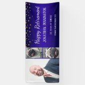 Happy Retirement Gold Confetti Foto Collage Banner (Vertikal)