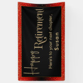 Happy Retirement Gold Confetti, hell rot Banner (Vertikal)