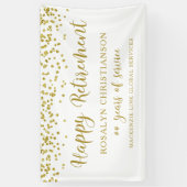 Happy Retirement Gold Confetti Script Personalisie Banner (Vertikal)