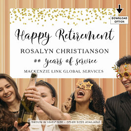 Happy Retirement Gold Confetti Script Personalisie Poster