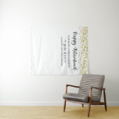 Happy Retirement Gold Confetti Script Personalisie Wandteppich (Beispiel (Horizontal))