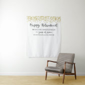 Happy Retirement Gold Confetti Script Personalisie Wandteppich (Beispiel)