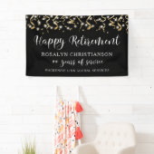 Happy Retirement Gold Confetti Streamers Skript Banner (Insitu)