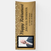 Happy Retirement Gold mit Confetti One Foto Banner (Vertikal)