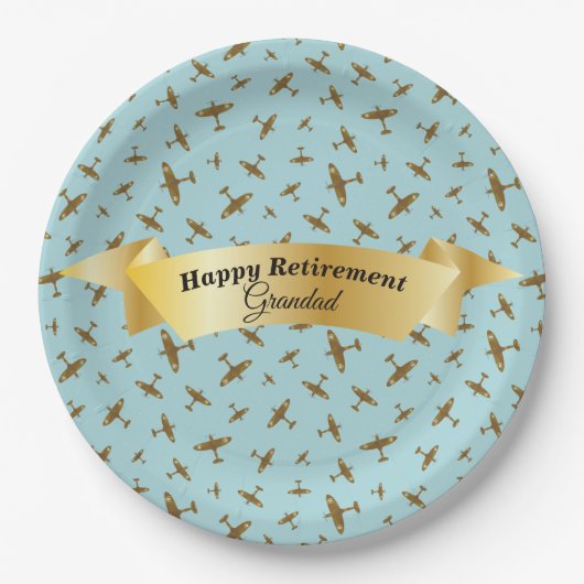Happy Retirement Grand Military Flugzeug Print Pappteller (Vorderseite)