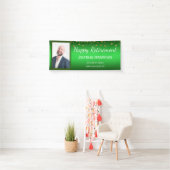Happy Retirement Green Gold Confetti Ein Foto Banner (Insitu)