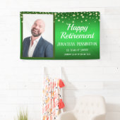 Happy Retirement Green mit Confetti One Foto Banner (Insitu)