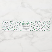 Happy Retirement Green Silver Confetti Wasserflaschenetikett (Einzelnes Label)