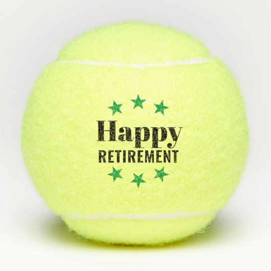 Happy Retirement Green Star Tennisbälle (Vorderseite)