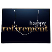 Happy Retirement Große Geschenktüte (Vorderseite)