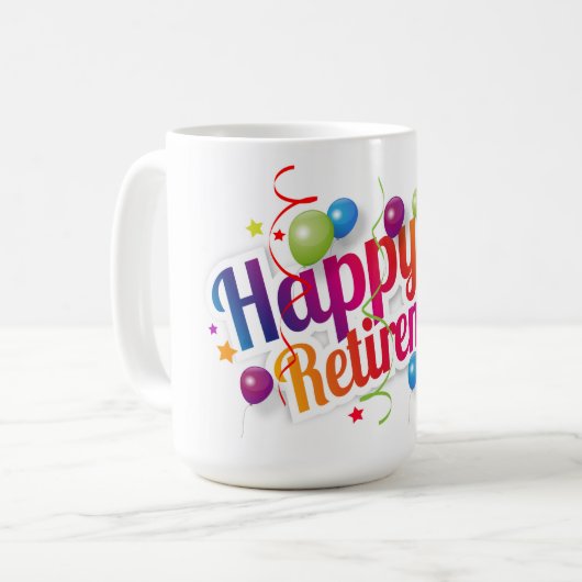 Happy Retirement Kaffeetasse (Vorderseite Links)