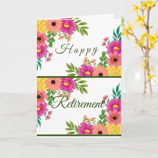 Happy Retirement Karte (Gelbe Blume)