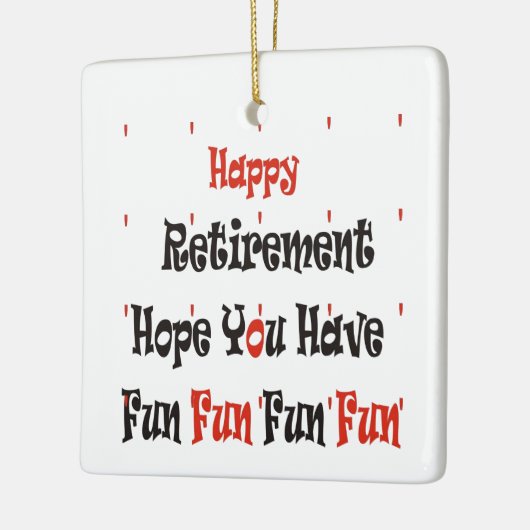 Happy Retirement Keramikornament (Links)