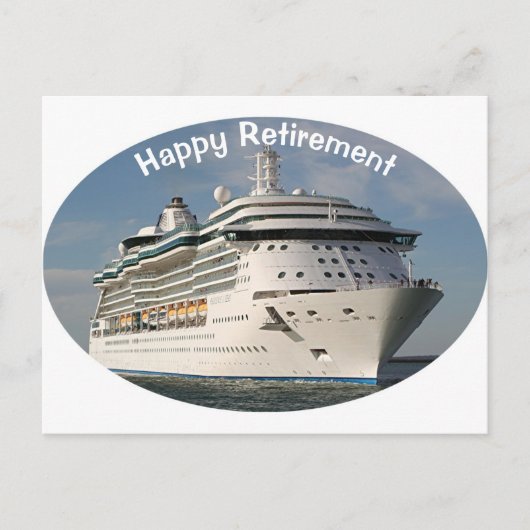 Happy Retirement: Kreuzfahrtschiff 3 (oval) Postkarte (Vorderseite)