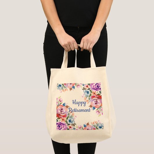 Happy Retirement Large Tote Bag Jumbo Stoffbeutel