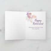 Happy Retirement Lila Seashell Coral Karte (Innenseite)