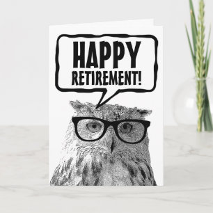 Happy Retirement lustige Eule benutzerdefinierte G Karte