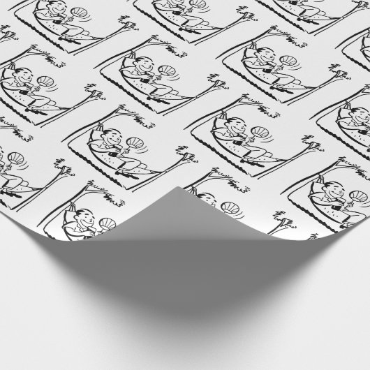 Happy Retirement Man in Hammock Geschenkpapier (Ecke)