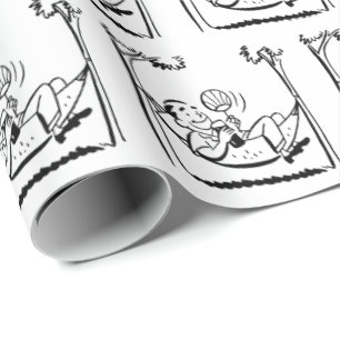 Happy Retirement Man in Hammock Geschenkpapier