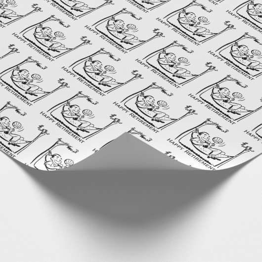 Happy Retirement Man in Hammock Geschenkpapier (Ecke)
