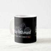 Happy Retirement mit Motorrad Kaffeetasse (Vorderseite Links)