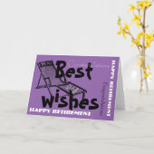 Happy Retirement mit Retro-Liegestuhl 1 Karte (Gelbe Blume)