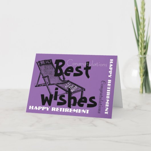 Happy Retirement mit Retro-Liegestuhl 1 Karte (Vorderseite)