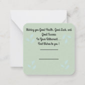 Happy Retirement Mitteilungskarte (Rückseite)