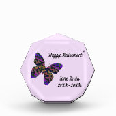 Happy Retirement Moderner Schmetterling Mitarbeite Fotoblock (Vorderseite)