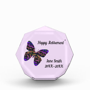 Happy Retirement Moderner Schmetterling Mitarbeite Fotoblock