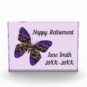 Happy Retirement Moderner Schmetterling Mitarbeite Fotoblock